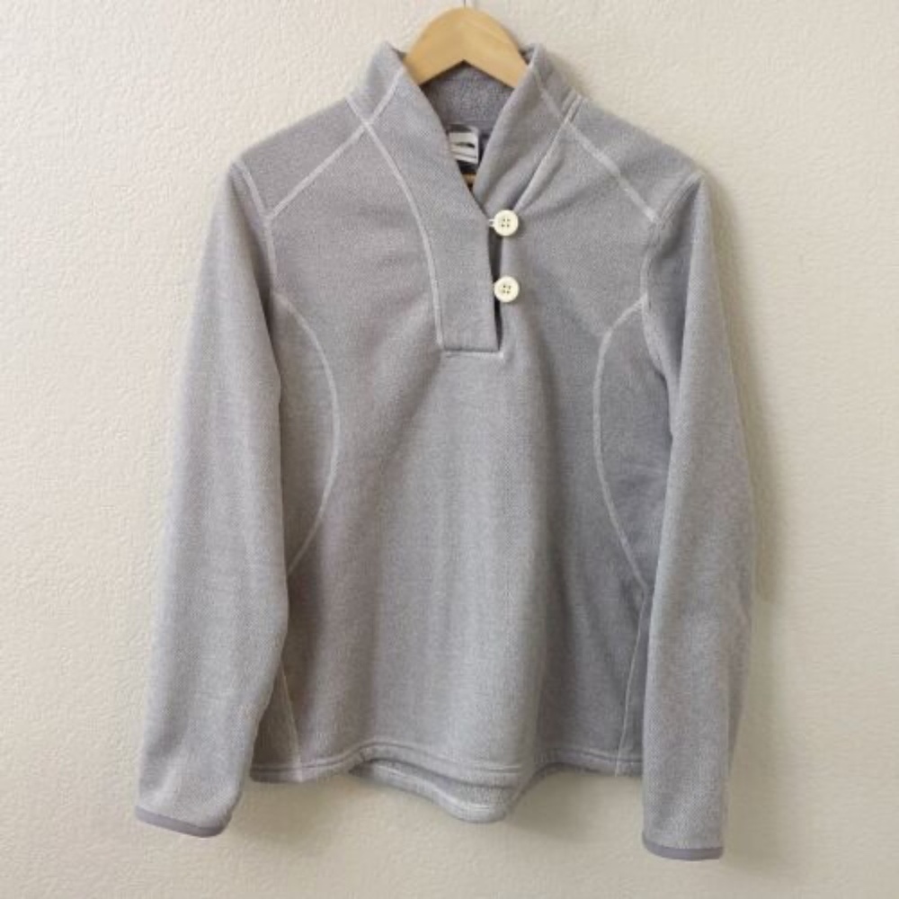 The North Face Gray Sweatshirt with Button Detail
